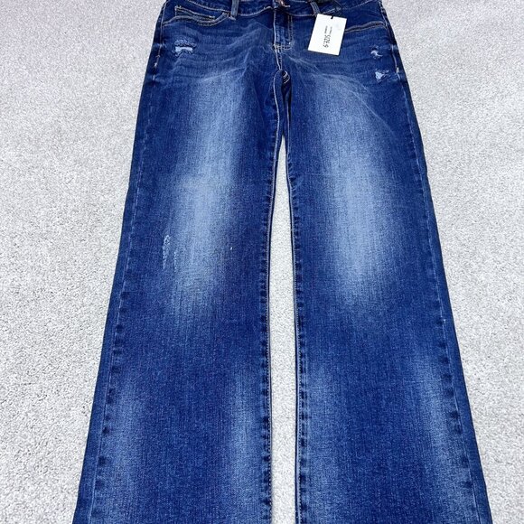 Special A Jeans Women’s Blue Straight Leg Distressed Pockets Size 9 NWT - Picture 7 of 12